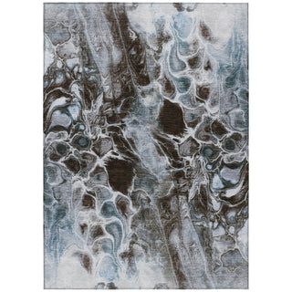 Piper Looms Chantille Abstract ACN1936 Chocolate Machine Washable Area Rug main image