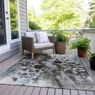 Piper Looms Chantille Abstract ACN1936 Chocolate Machine Washable Area Rug Outdoor Lifestyle Image Feature