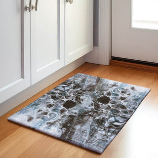 Piper Looms Chantille Abstract ACN1936 Chocolate Machine Washable Area Rug Scatter Lifestyle Image Feature