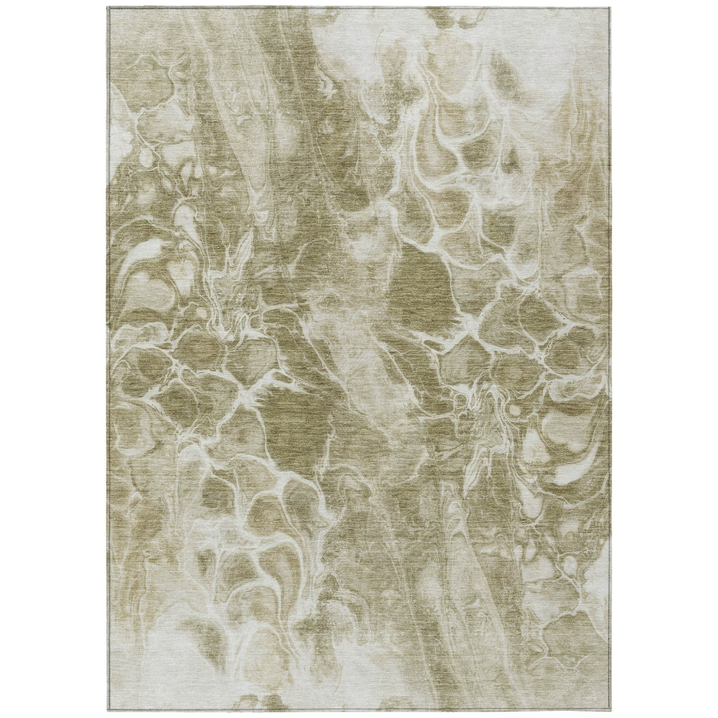 Piper Looms Chantille Abstract ACN1936 Khaki Machine Washable Area Rug main image