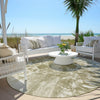 Piper Looms Chantille Abstract ACN1936 Khaki Machine Washable Area Rug Round Outdoor Lifestyle Image Feature