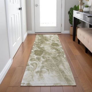 Piper Looms Chantille Abstract ACN1936 Khaki Machine Washable Area Rug Runner Lifestyle Image Feature
