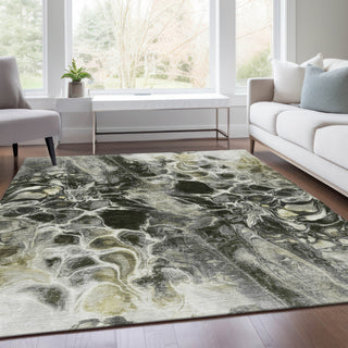 Piper Looms Chantille Abstract ACN1936 Pewter Machine Washable Area Rug Lifestyle Image Feature