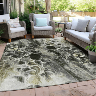 Piper Looms Chantille Abstract ACN1936 Pewter Machine Washable Area Rug Outdoor Lifestyle Image Feature