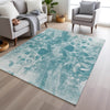Piper Looms Chantille Abstract ACN1936 Teal Machine Washable Area Rug Lifestyle Image Feature