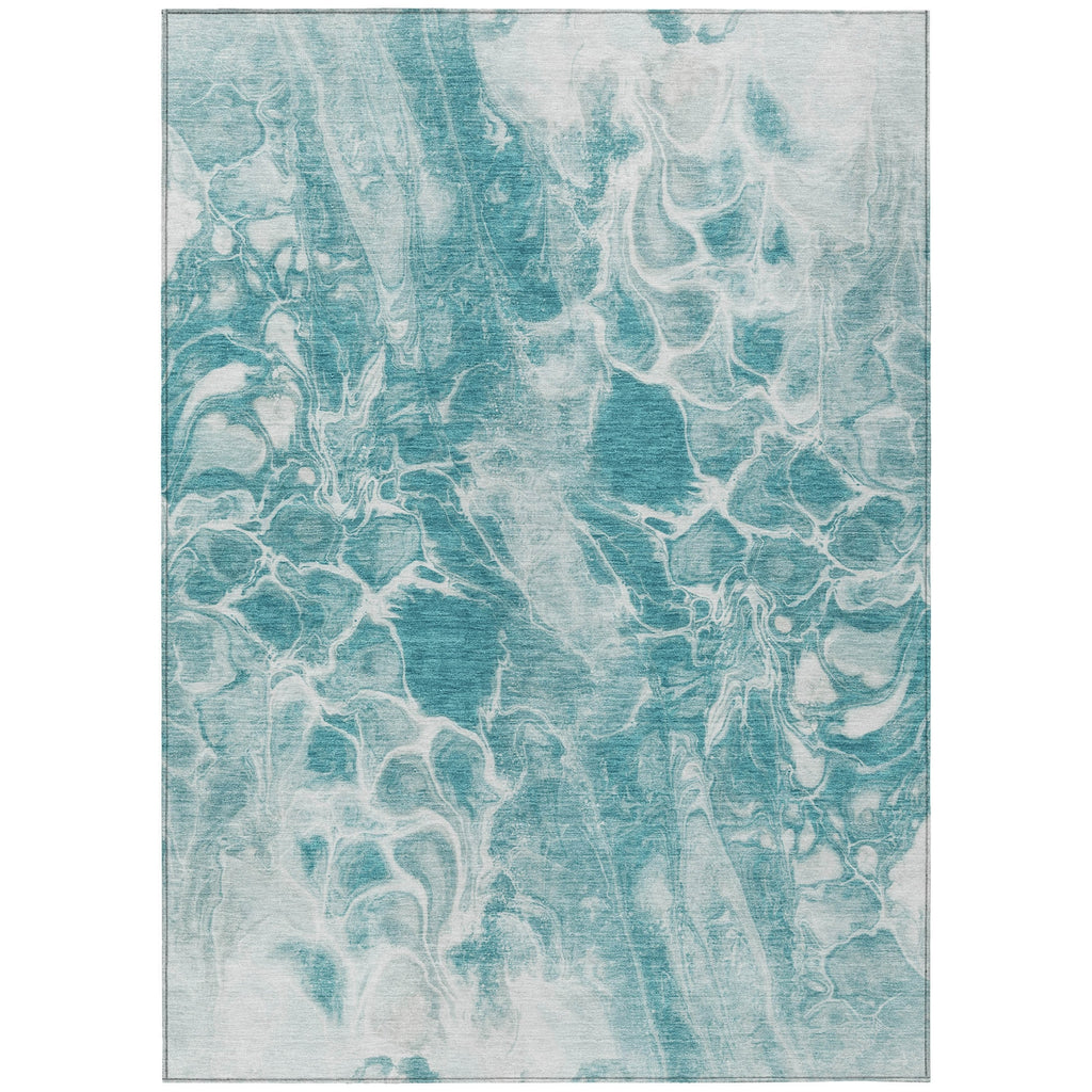 Piper Looms Chantille Abstract ACN1936 Teal Machine Washable Area Rug main image