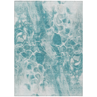 Piper Looms Chantille Abstract ACN1936 Teal Machine Washable Area Rug main image