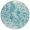 Piper Looms Chantille Abstract ACN1936 Teal Machine Washable Area Rug Round Main Image
