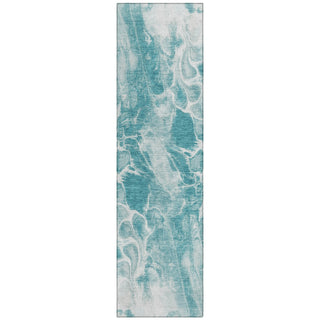 Piper Looms Chantille Abstract ACN1936 Teal Machine Washable Area Rug Runner Main Image