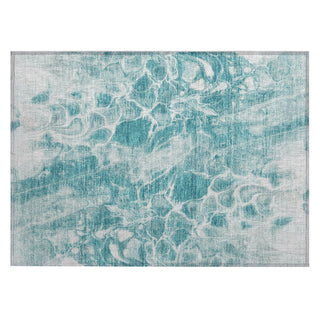 Piper Looms Chantille Abstract ACN1936 Teal Machine Washable Area Rug Scatter Main Image