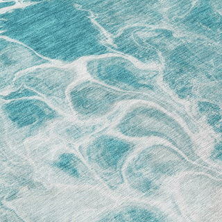 Piper Looms Chantille Abstract ACN1936 Teal Machine Washable Area Rug Swatch Image