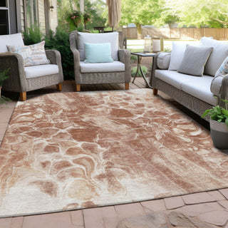 Piper Looms Chantille Abstract ACN1936 Terracotta Machine Washable Area Rug Outdoor Lifestyle Image Feature