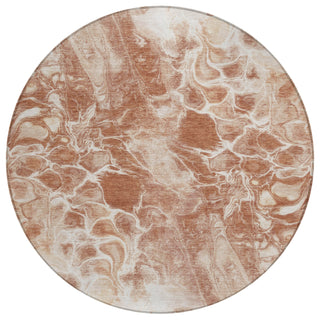 Piper Looms Chantille Abstract ACN1936 Terracotta Machine Washable Area Rug Round Main Image