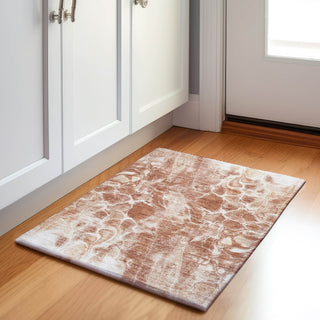 Piper Looms Chantille Abstract ACN1936 Terracotta Machine Washable Area Rug Scatter Lifestyle Image Feature