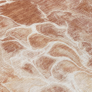 Piper Looms Chantille Abstract ACN1936 Terracotta Machine Washable Area Rug Swatch Image