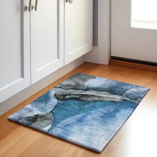 Piper Looms Chantille Abstract ACN1937 Blue Machine Washable Area Rug Scatter Lifestyle Image Feature