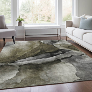 Piper Looms Chantille Abstract ACN1937 Gray Machine Washable Area Rug Lifestyle Image Feature