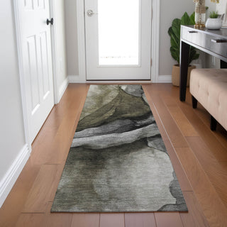 Piper Looms Chantille Abstract ACN1937 Gray Machine Washable Area Rug Runner Lifestyle Image Feature