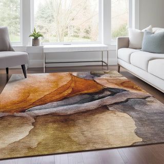 Piper Looms Chantille Abstract ACN1937 Paprika Machine Washable Area Rug Lifestyle Image Feature