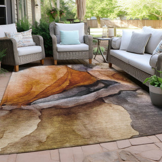 Piper Looms Chantille Abstract ACN1937 Paprika Machine Washable Area Rug Outdoor Lifestyle Image Feature