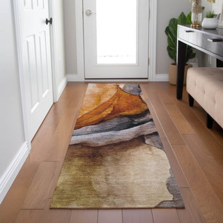 Piper Looms Chantille Abstract ACN1937 Paprika Machine Washable Area Rug Runner Lifestyle Image Feature