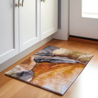 Piper Looms Chantille Abstract ACN1937 Paprika Machine Washable Area Rug Scatter Lifestyle Image Feature