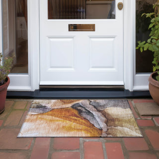 Piper Looms Chantille Abstract ACN1937 Paprika Machine Washable Area Rug Scatter Outdoor Lifestyle Image Feature