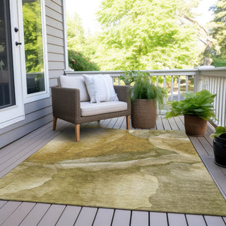 Piper Looms Chantille Abstract ACN1937 Wheat Machine Washable Area Rug Outdoor Lifestyle Image Feature