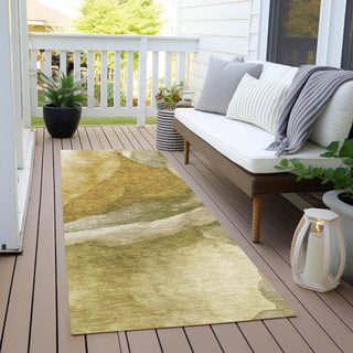 Piper Looms Chantille Abstract ACN1937 Wheat Machine Washable Area Rug Runner Outdoor Lifestyle Image Feature