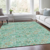 Piper Looms Chantille Floral ACN1938 Aqua Machine Washable Area Rug Lifestyle Image Feature