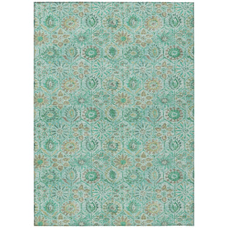 Piper Looms Chantille Floral ACN1938 Aqua Machine Washable Area Rug main image