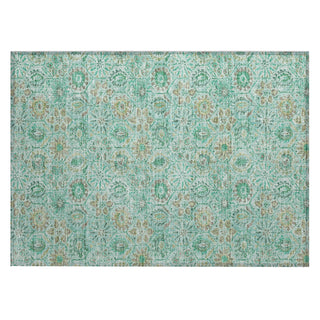 Piper Looms Chantille Floral ACN1938 Aqua Machine Washable Area Rug Scatter Main Image