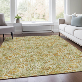 Piper Looms Chantille Floral ACN1938 Beige Machine Washable Area Rug Lifestyle Image Feature
