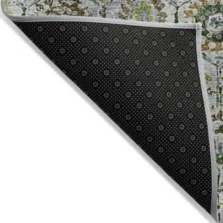 Piper Looms Chantille Floral ACN1938 Green Machine Washable Area Rug Backing Image