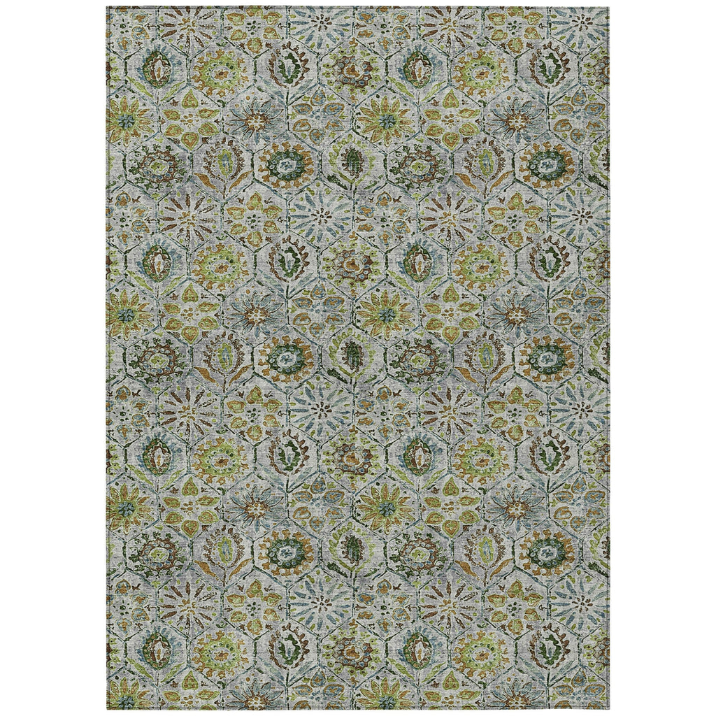 Piper Looms Chantille Floral ACN1938 Green Machine Washable Area Rug main image