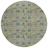 Piper Looms Chantille Floral ACN1938 Green Machine Washable Area Rug Round Main Image
