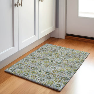 Piper Looms Chantille Floral ACN1938 Green Machine Washable Area Rug Scatter Lifestyle Image Feature