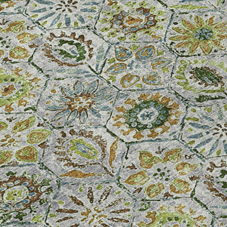 Piper Looms Chantille Floral ACN1938 Green Machine Washable Area Rug Swatch Image