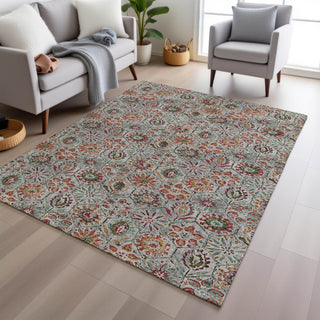 Piper Looms Chantille Floral ACN1938 Paprika Machine Washable Area Rug Lifestyle Image Feature