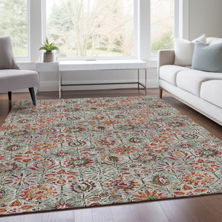 Piper Looms Chantille Floral ACN1938 Paprika Machine Washable Area Rug Lifestyle Image Feature