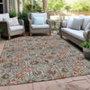 Piper Looms Chantille Floral ACN1938 Paprika Machine Washable Area Rug Outdoor Lifestyle Image Feature