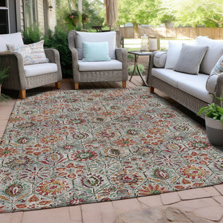 Piper Looms Chantille Floral ACN1938 Paprika Machine Washable Area Rug Outdoor Lifestyle Image Feature