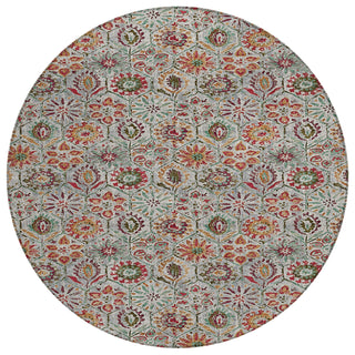 Piper Looms Chantille Floral ACN1938 Paprika Machine Washable Area Rug Round Main Image