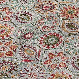 Piper Looms Chantille Floral ACN1938 Paprika Machine Washable Area Rug Swatch Image
