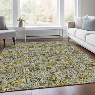 Piper Looms Chantille Floral ACN1938 Pewter Machine Washable Area Rug Lifestyle Image Feature