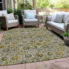 Piper Looms Chantille Floral ACN1938 Pewter Machine Washable Area Rug Outdoor Lifestyle Image Feature