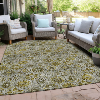 Piper Looms Chantille Floral ACN1938 Pewter Machine Washable Area Rug Outdoor Lifestyle Image Feature