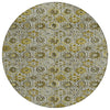 Piper Looms Chantille Floral ACN1938 Pewter Machine Washable Area Rug Round Main Image