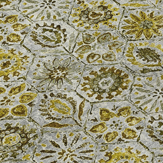 Piper Looms Chantille Floral ACN1938 Pewter Machine Washable Area Rug Swatch Image