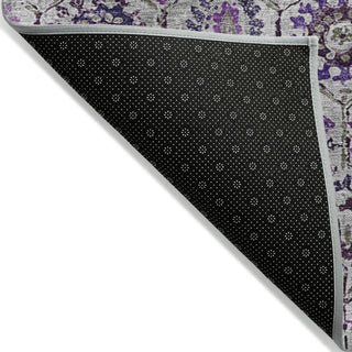 Piper Looms Chantille Floral ACN1938 Purple Machine Washable Area Rug Backing Image